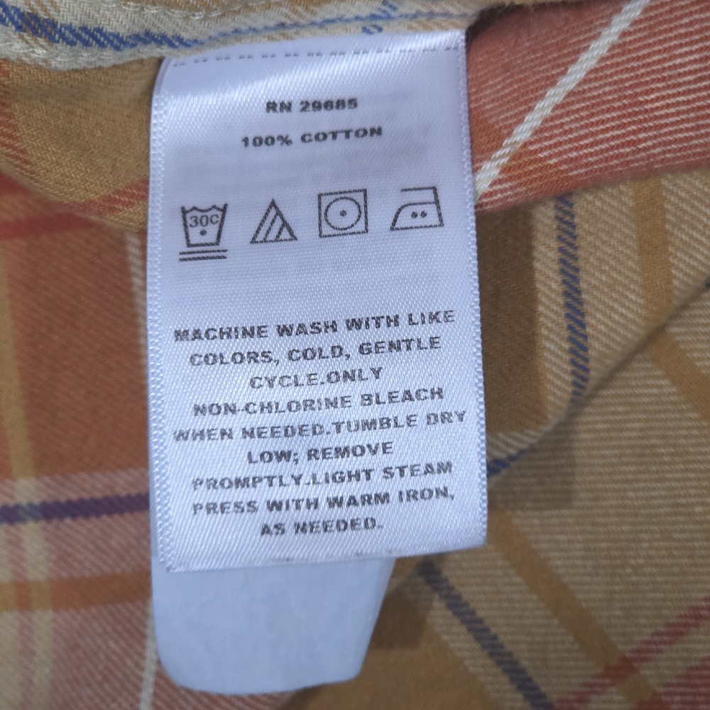 Pendleton Shirt Mens Large Orange Plaid Flannel Button Up Longsleeve Yellow - Picture 10 of 10